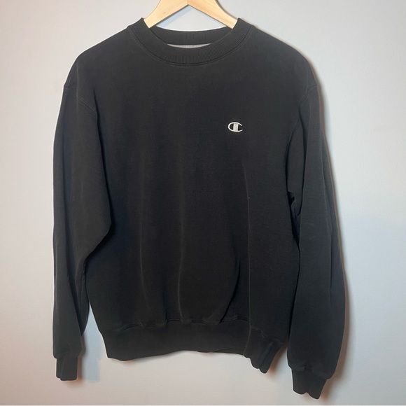 Champion ECO Crewneck Men’s M Black Fleece Pullover Sweatshirt S2465K - Picture 1 of 6